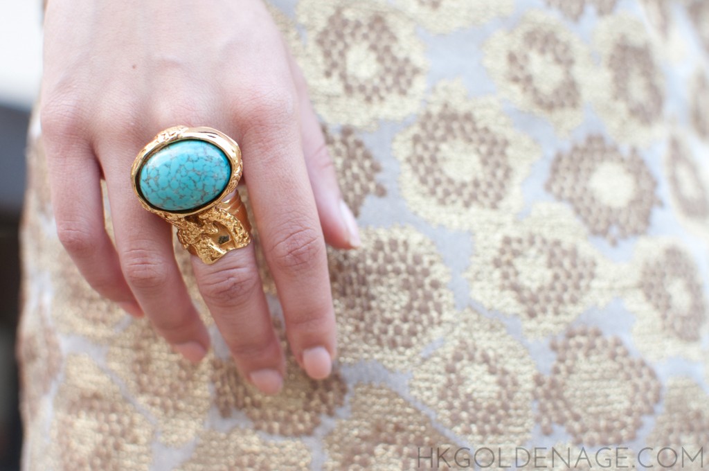 Yves Saint Laurent Glass Arty Ring in Turquoise 
