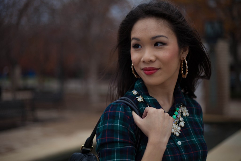 Texas Winters :: Green Flannel & Neck Jewels