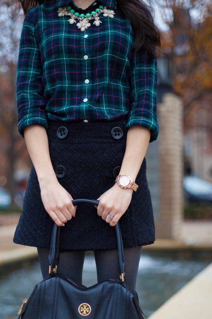 Texas Winters :: Green Flannel & Neck Jewels - Color & Chic