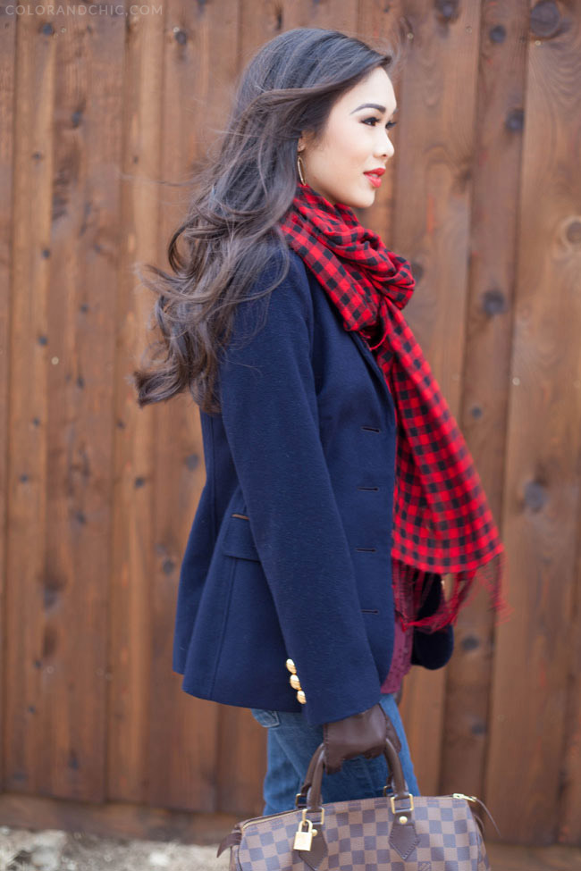 Navy and Red :: Wool Blazer & Clothing Conscious - Color & Chic