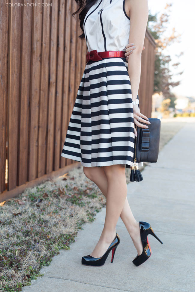 j,taylor,striped,dress,kate,spade,similar,steal,black,white,stripes,ann,taylor,bowtie,clutch,leather,tassel,burberry,check,watch,red,bow,belt,tom,ford,willful,lipstick,christian,louboutin,rolando,valentine,valentine's,day,date,outfit,what,to,wear,lookbook,fashion,blogger,asian,milly,faux,fur,jacket,fashion