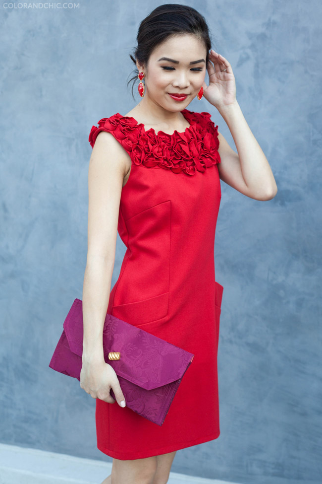 Red Rosette Little Dress + Valentino Lace - & Chic