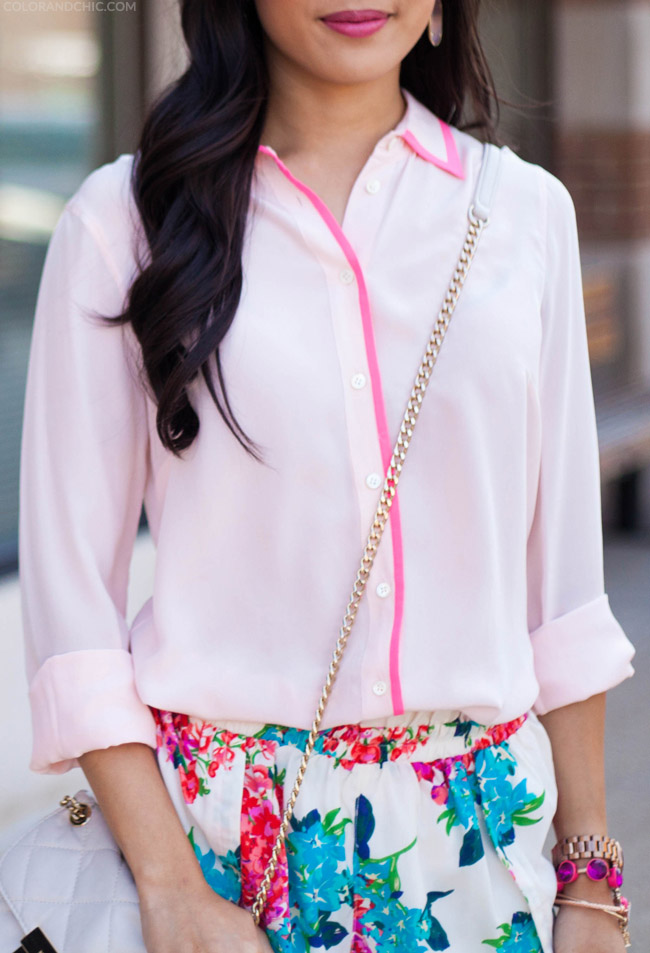 jcrew,j,crew,tipped,boy,shirt,pink,contrast,piping,blouse,shirt,trim,colored,lucca,couture,floral,shorts,christian,louboutin,simple,karen,walker,sunglasses,number,one,sharp,angles,geometric,shape,michael,kors,sloan,crossbody,quilted,white,kendra,scott,blush,elle,earrings,ysl,volupte,runway,watch,charming,charlie,charlies,nebraska,fashion,blogger,style,