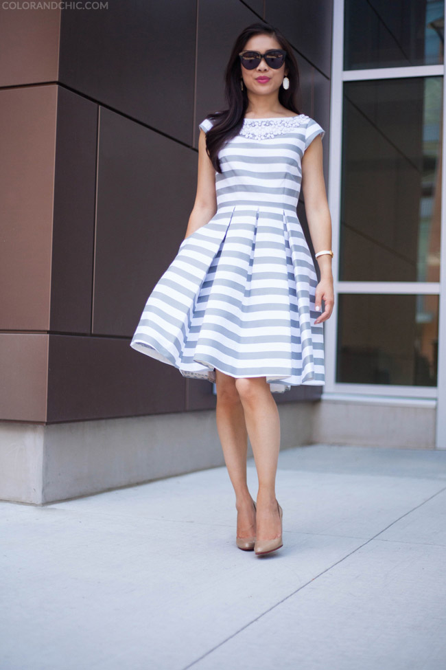 Fit & Flare :: Striped Dress & Pockets - Color & Chic