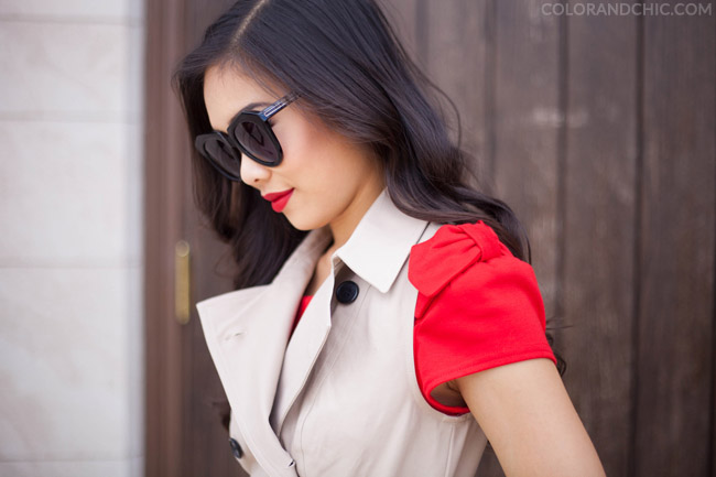 Sleeveless Tench Part 1 :: Bow Shoulders & Pops of Red - Color & Chic