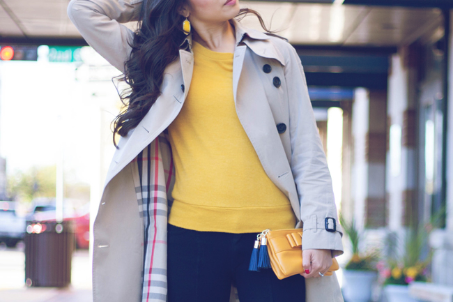 Autumn Golds :: Elbow Patch Sweater & Leopard Socks - Color & Chic