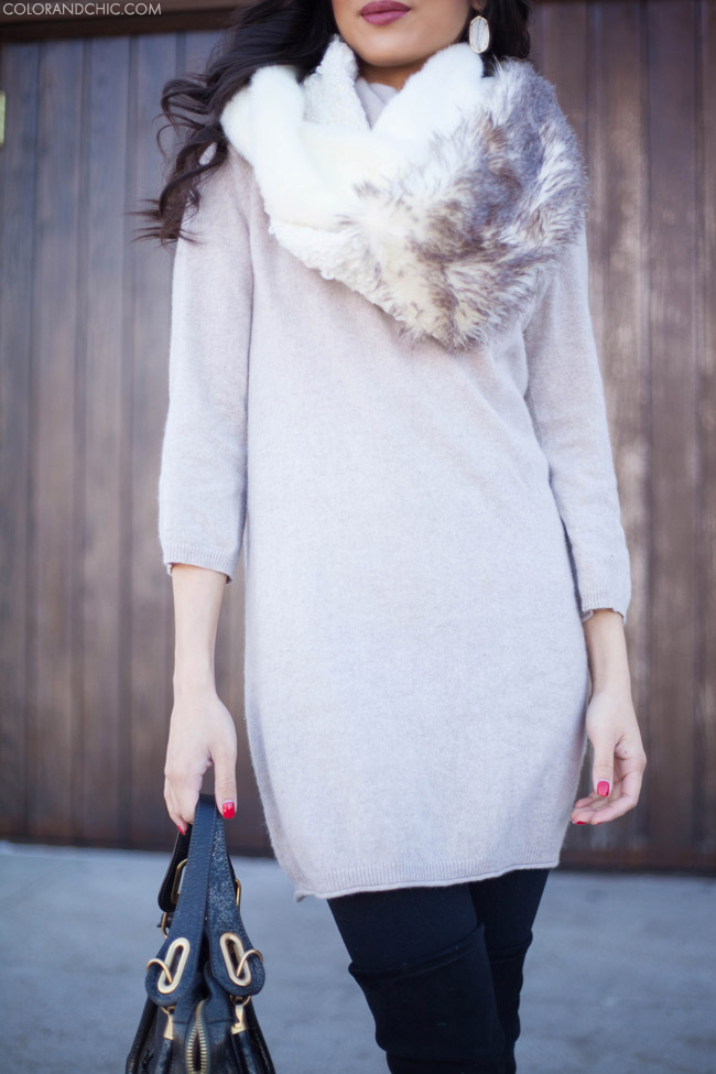 Winter Mini Dress & Stuart Weitzman Boots - The Brunette Nomad