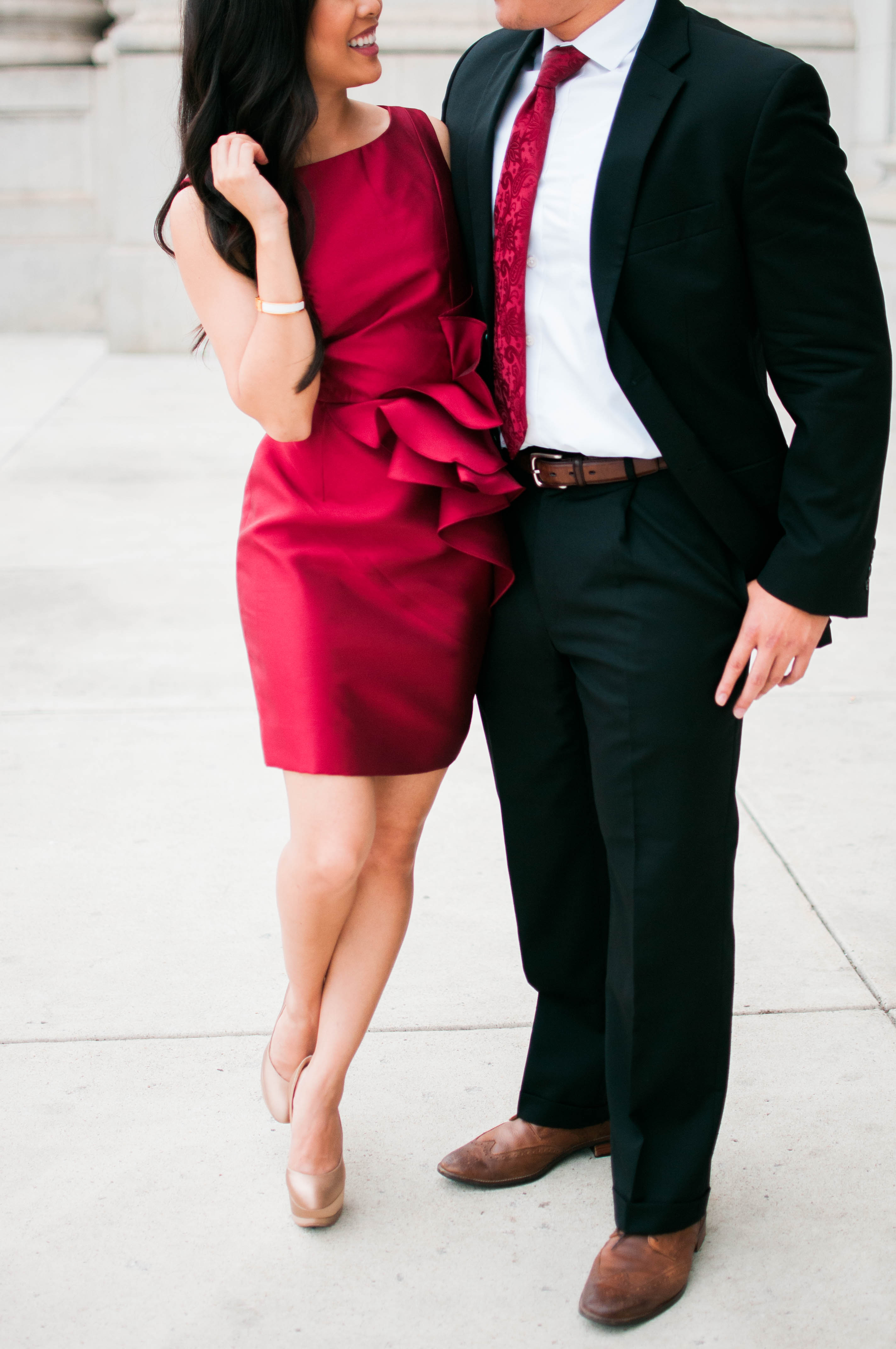 Passionate Red :: Ruffle Dress + Matching Your Date - Color & Chic