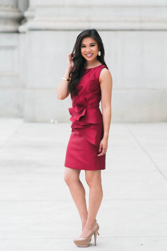 Passionate Red :: Ruffle Dress + Matching Your Date - Color & Chic