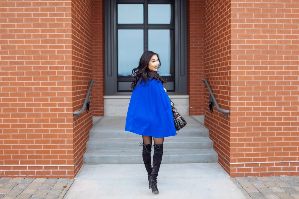 Superpower :: Cape Coat + Polka Dot Tights - Color & Chic