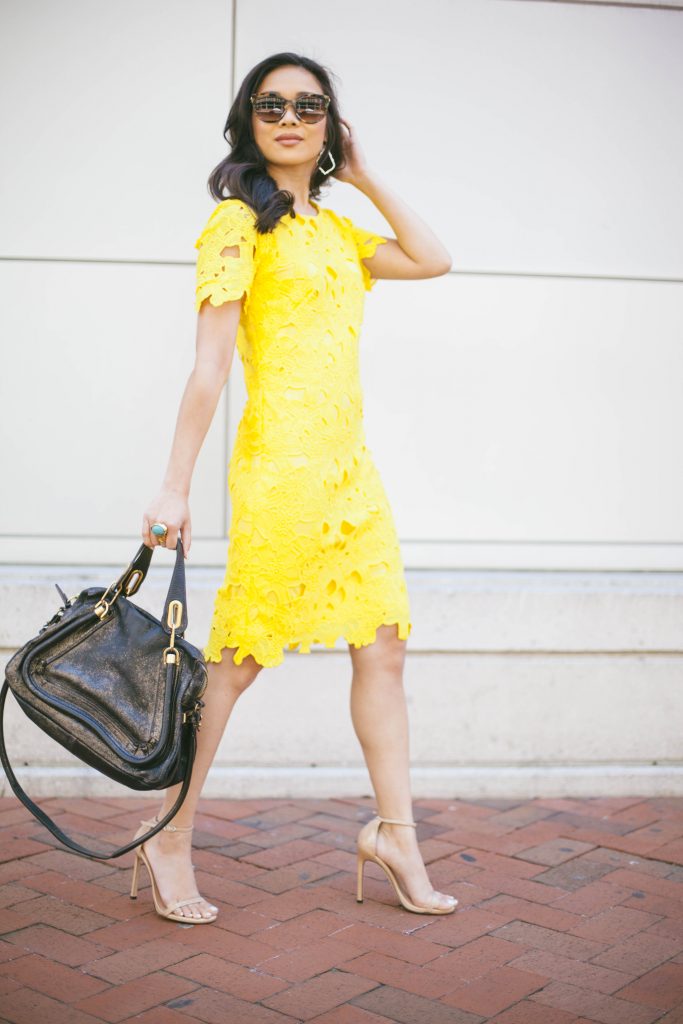 Sunshine :: Yellow Lace Dress - Color & Chic