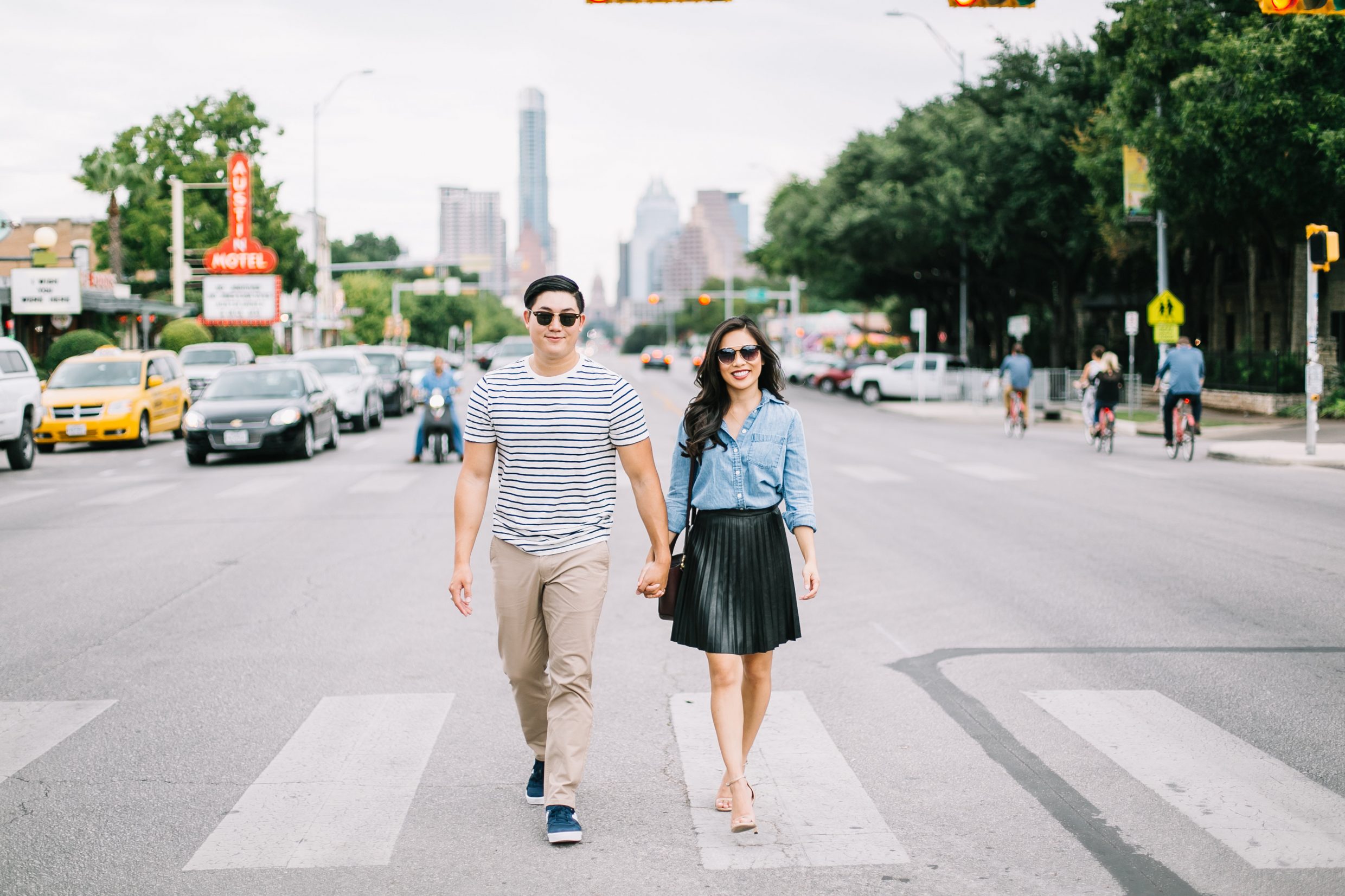 His & hers outfit of the day on South Congress Ave in Austin, TX