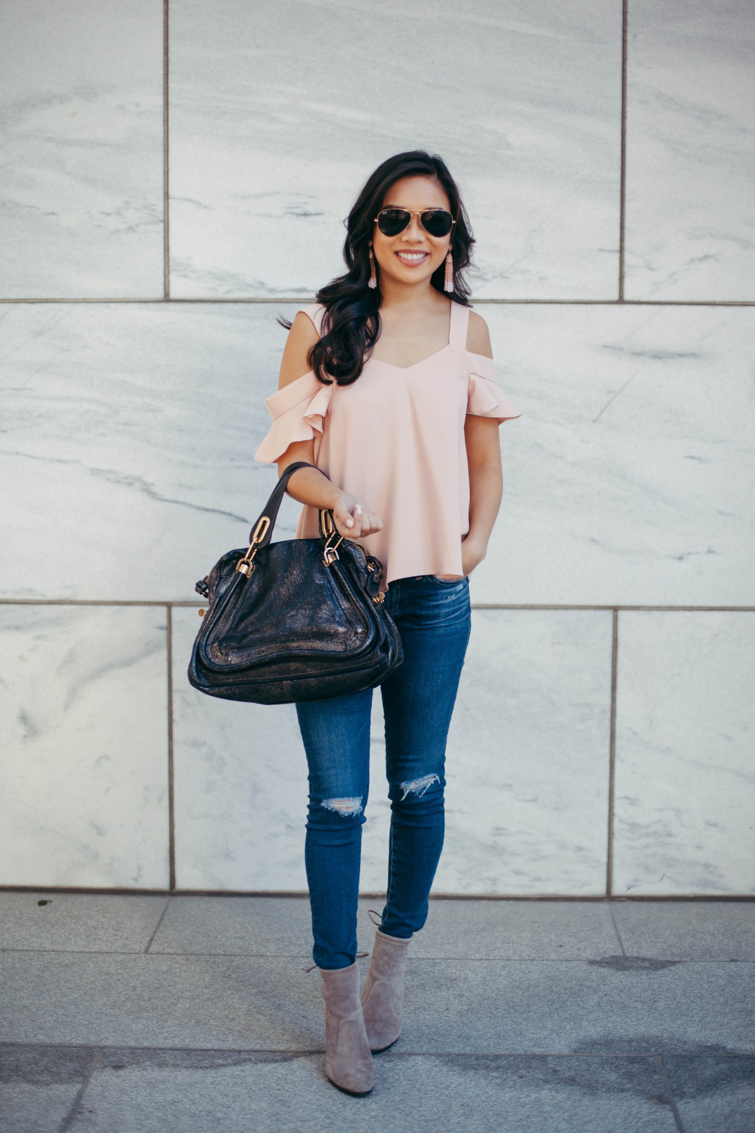 blush colored boots