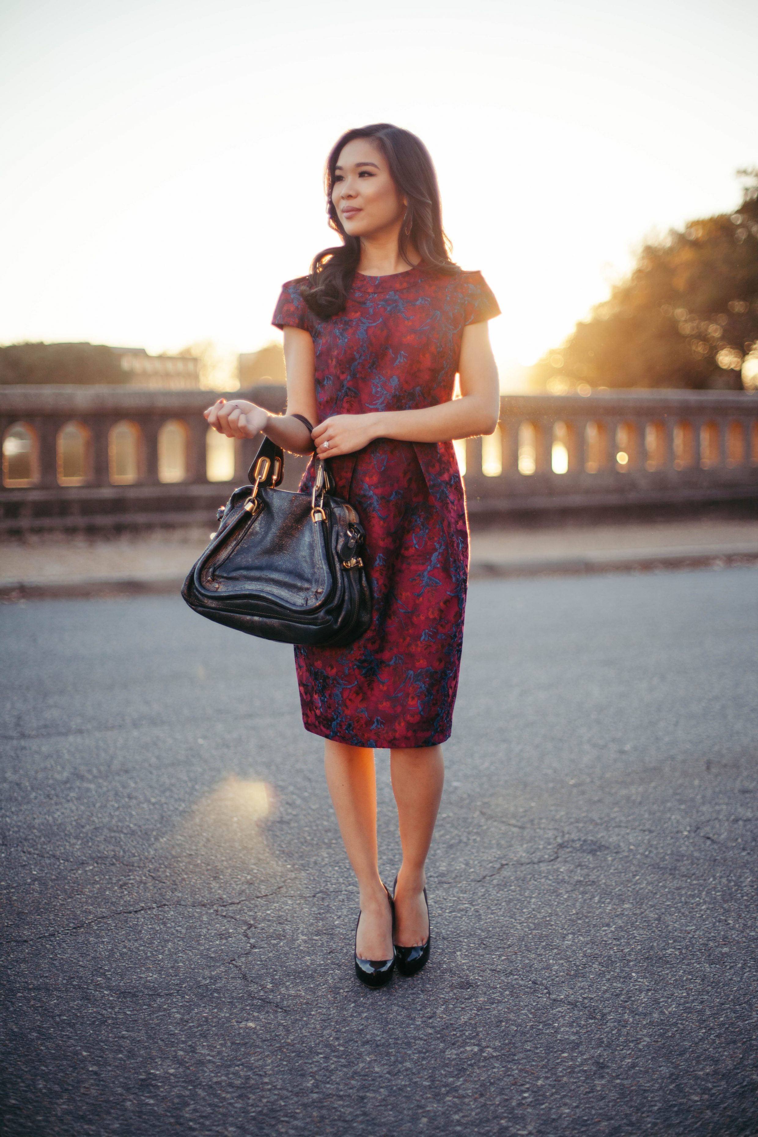 Date Night :: Brocade Dress at Sunset - Color & Chic