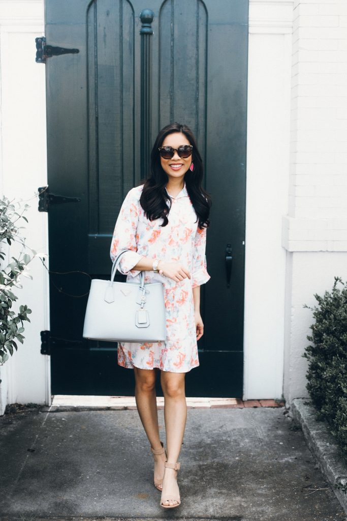 Borrowed from the Boys :: Floral Boyfriend Shirt Dress - Color & Chic