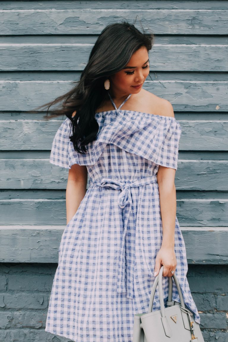 Going with a Gingham Halter Dress - Color & Chic