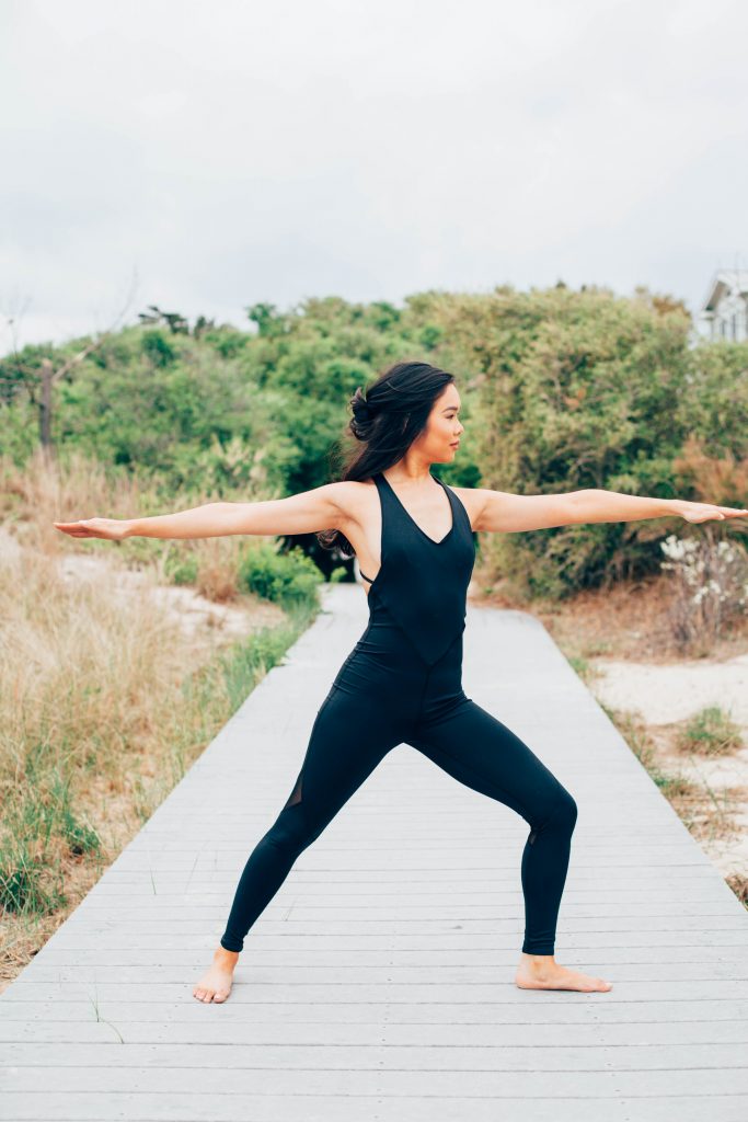 Morning Flow in a Black Bodysuit - Color & Chic