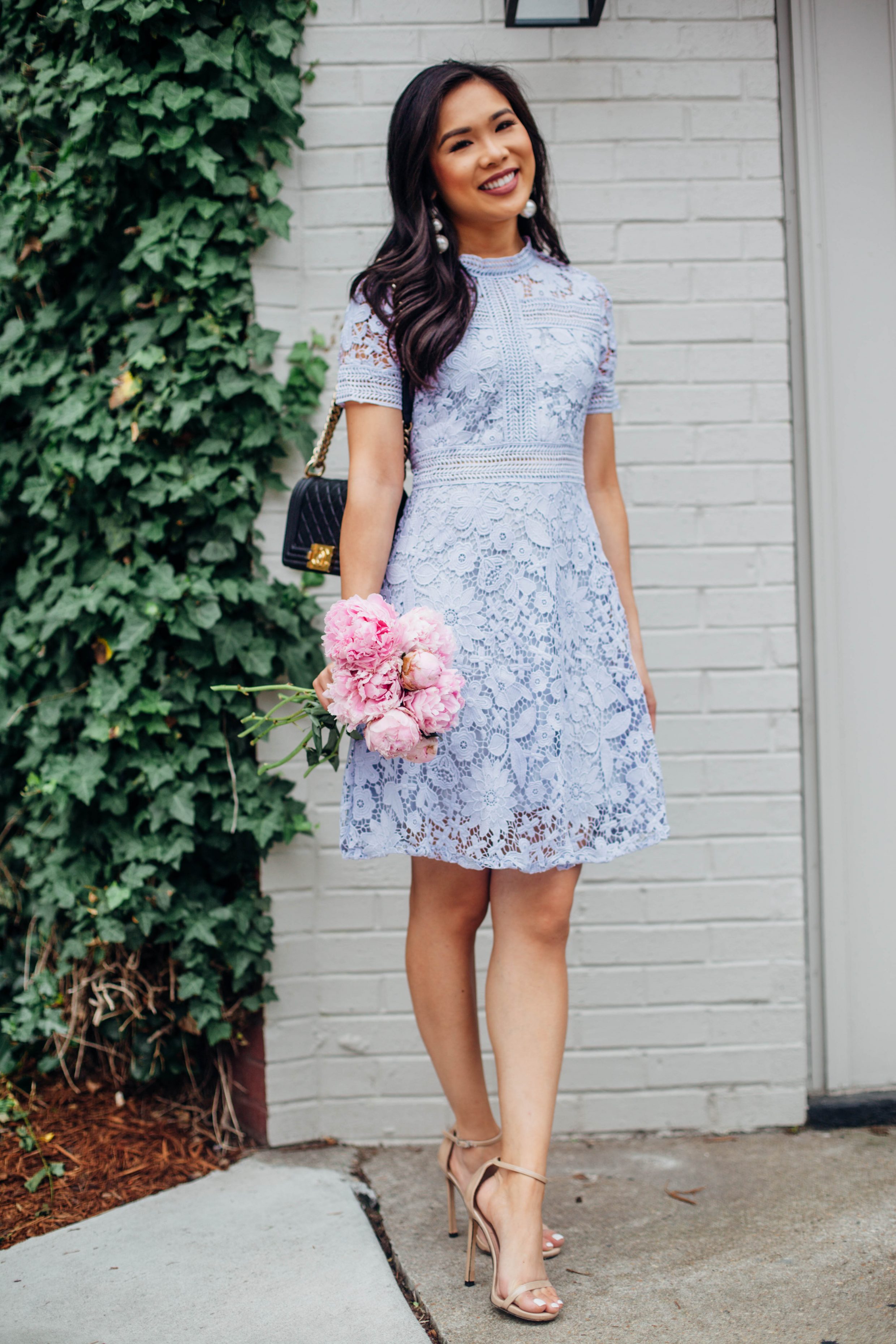COLOR & CHIC | Lavender Floral Lace Dress