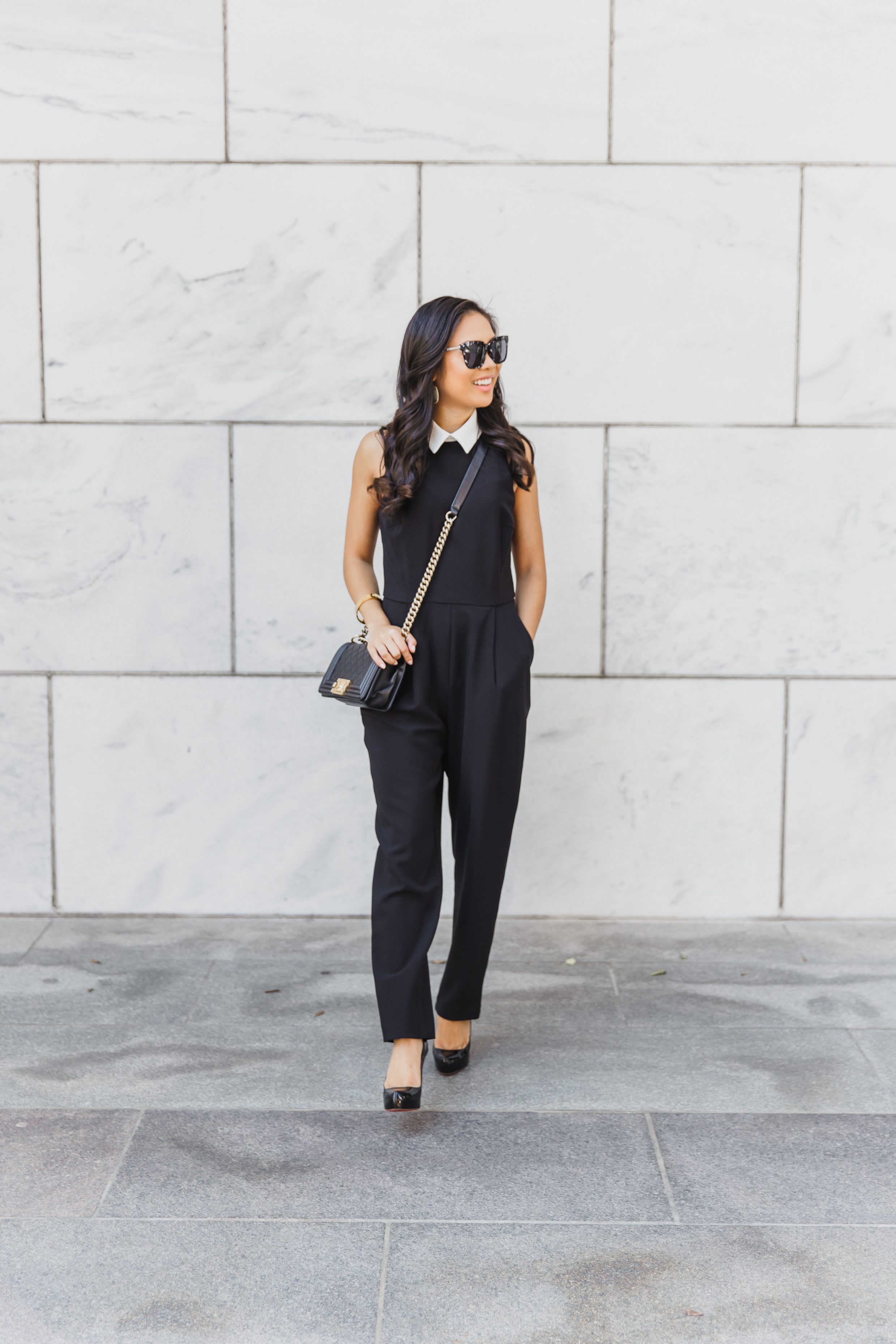 COLOR & CHIC | What I Wear to Work - Black and White Jumpsuit