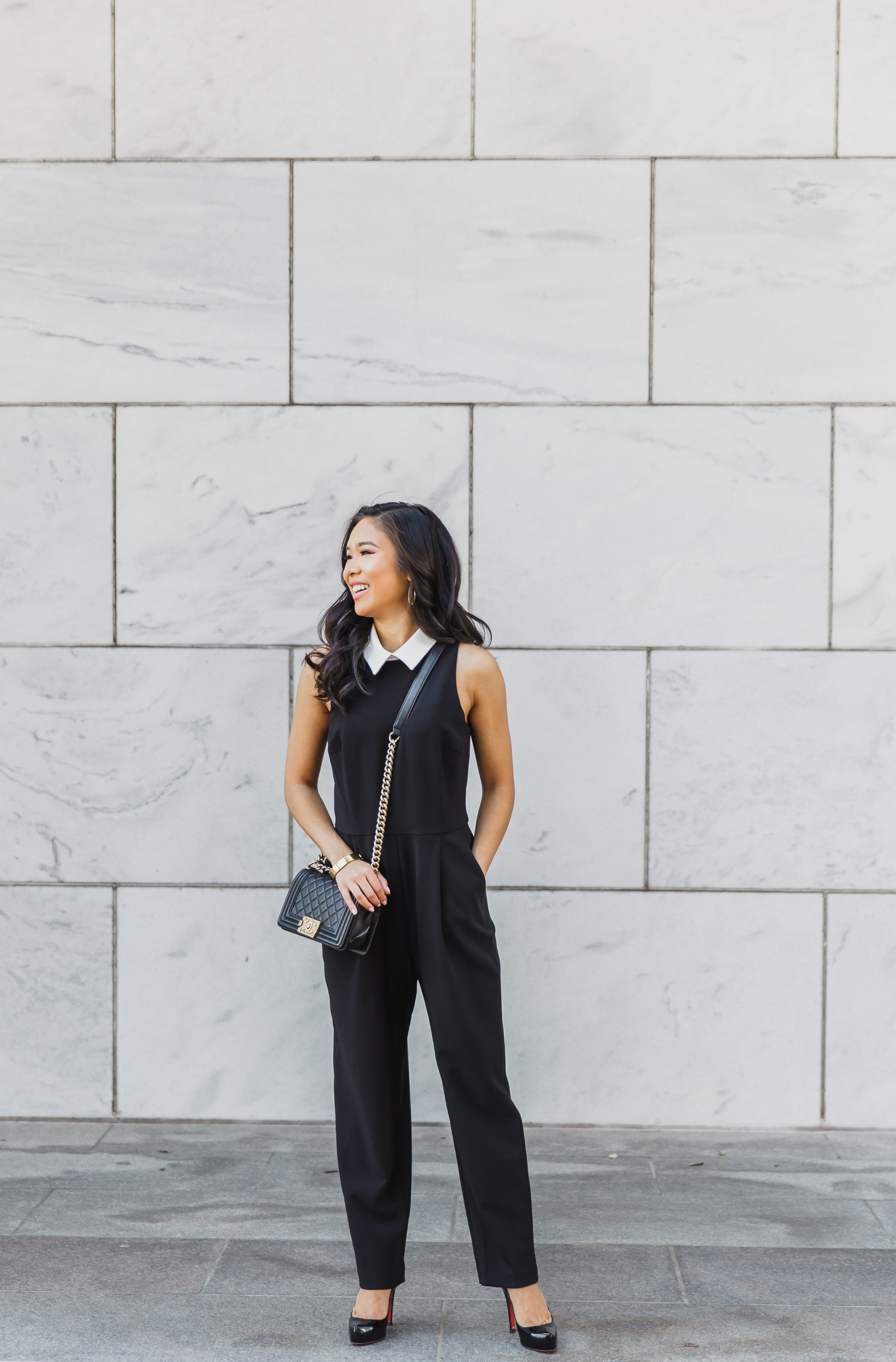 COLOR & CHIC | What I Wear to Work - Black and White Jumpsuit