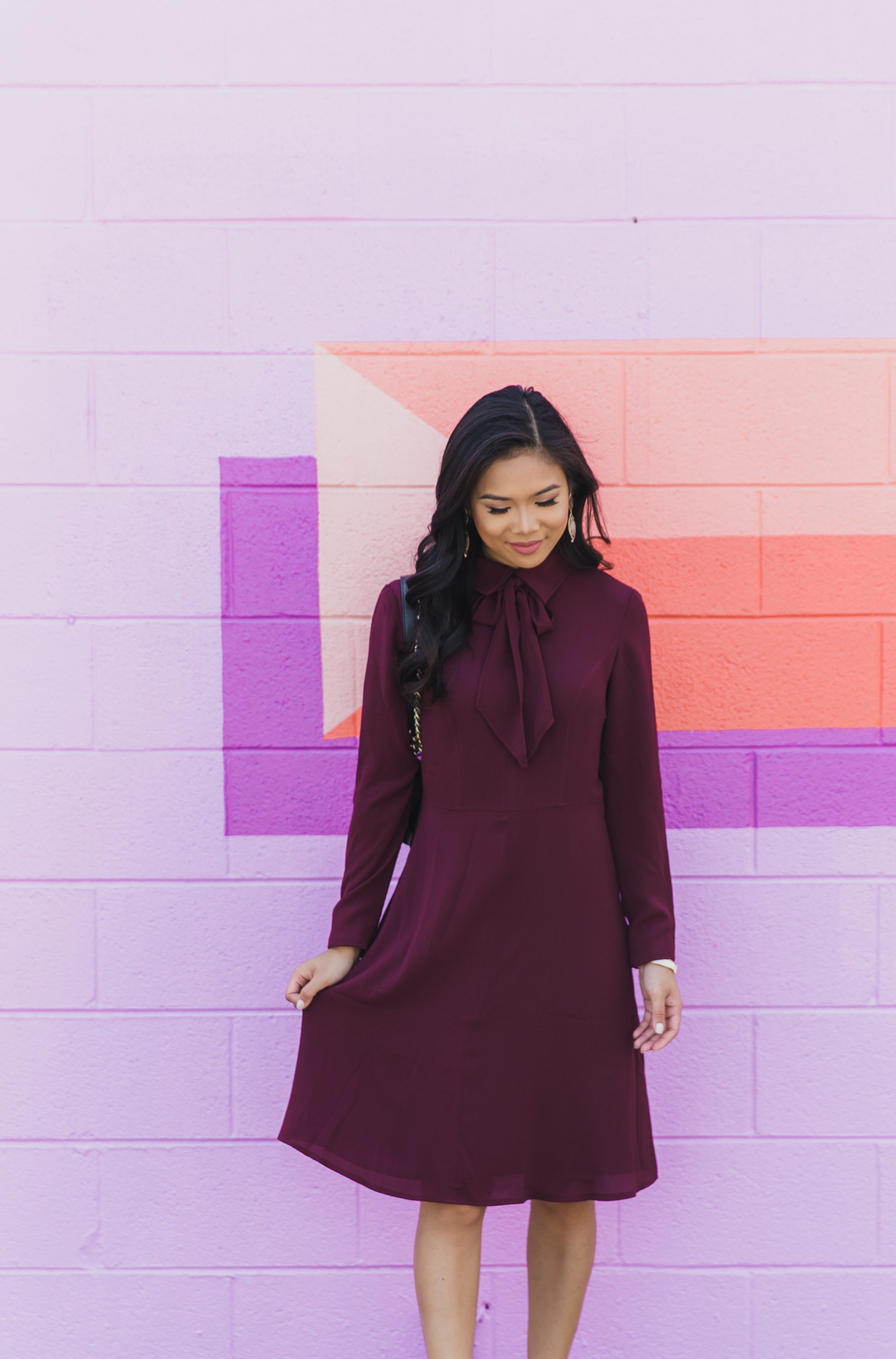 COLOR & CHIC | What I Wear to Work - Burgundy Fit & Flare