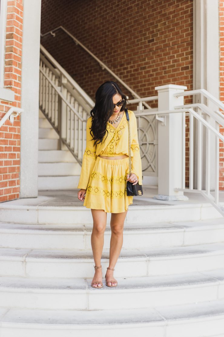 Sunny Days Yellow Two Piece Skirt Set Color & Chic