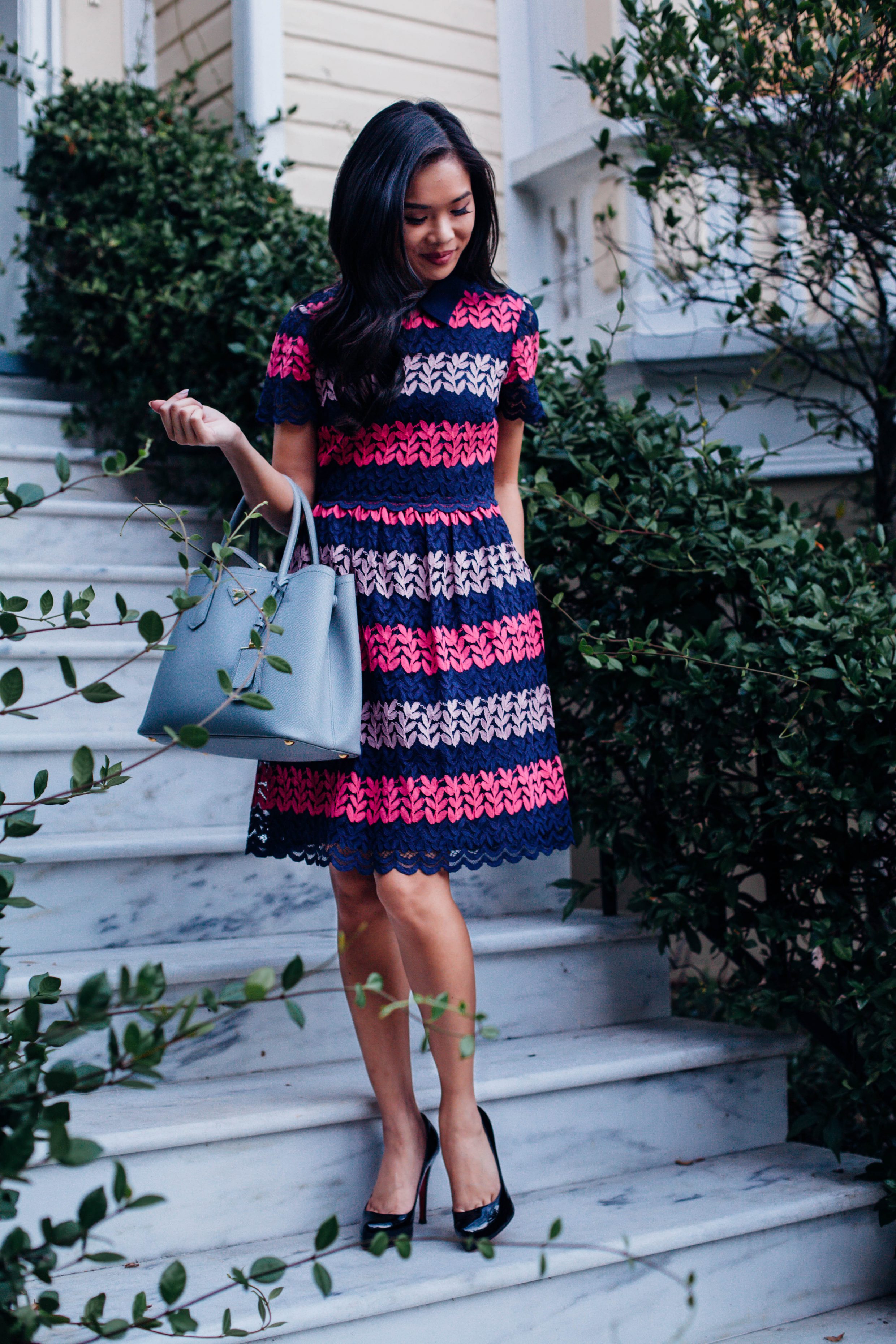 Leaf-Shaped Lace Dress for Fall :: Greetings from Charleston - Color & Chic