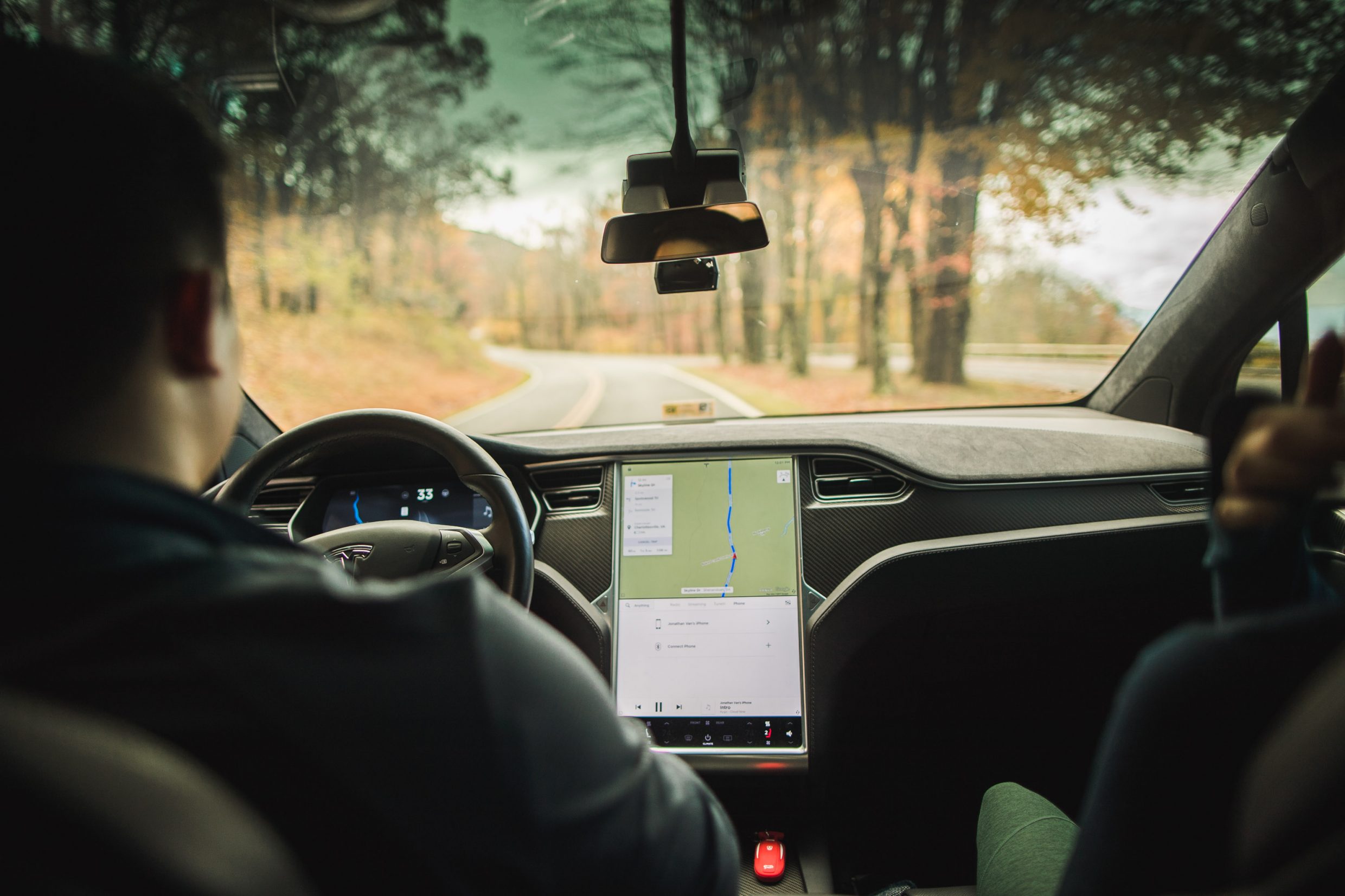 Driving a Tesla Model X into the Virginia Mountains for fall foliage