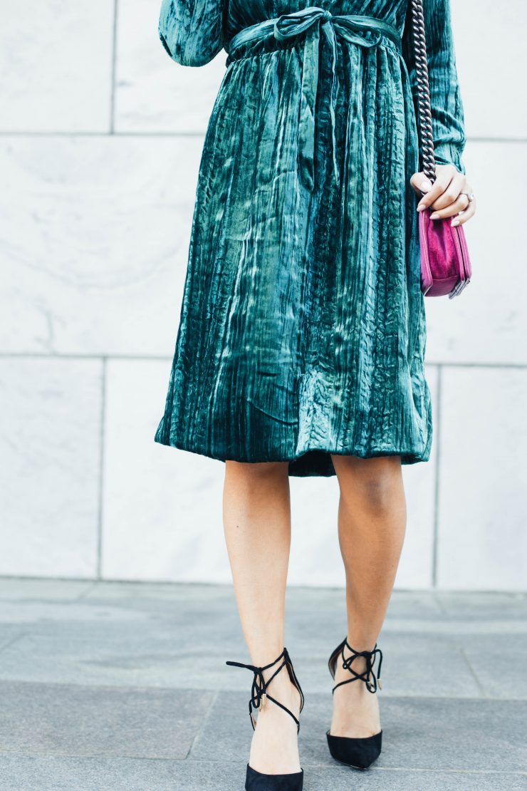 lulus green velvet dress