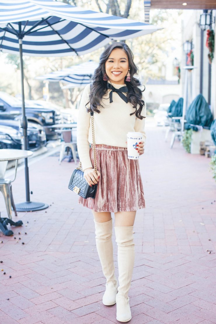 Velvet Spotlight Easy to Style Crushed Velvet Mini Skirt Color & Chic