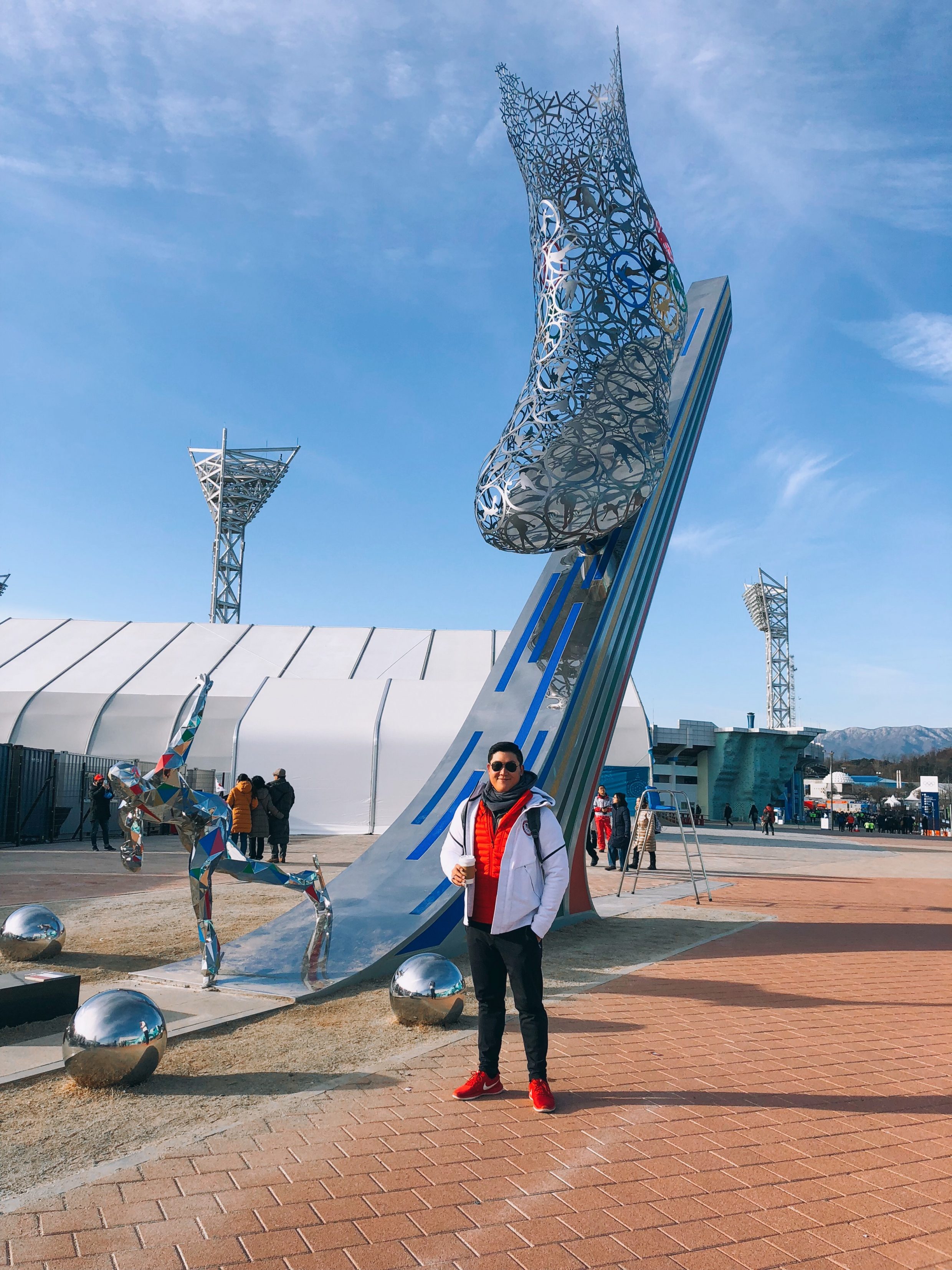 Johnny Van at Gangneung Olympic Park during the 2018 PyeongChang Winter Olympics wearing Team USA Nike