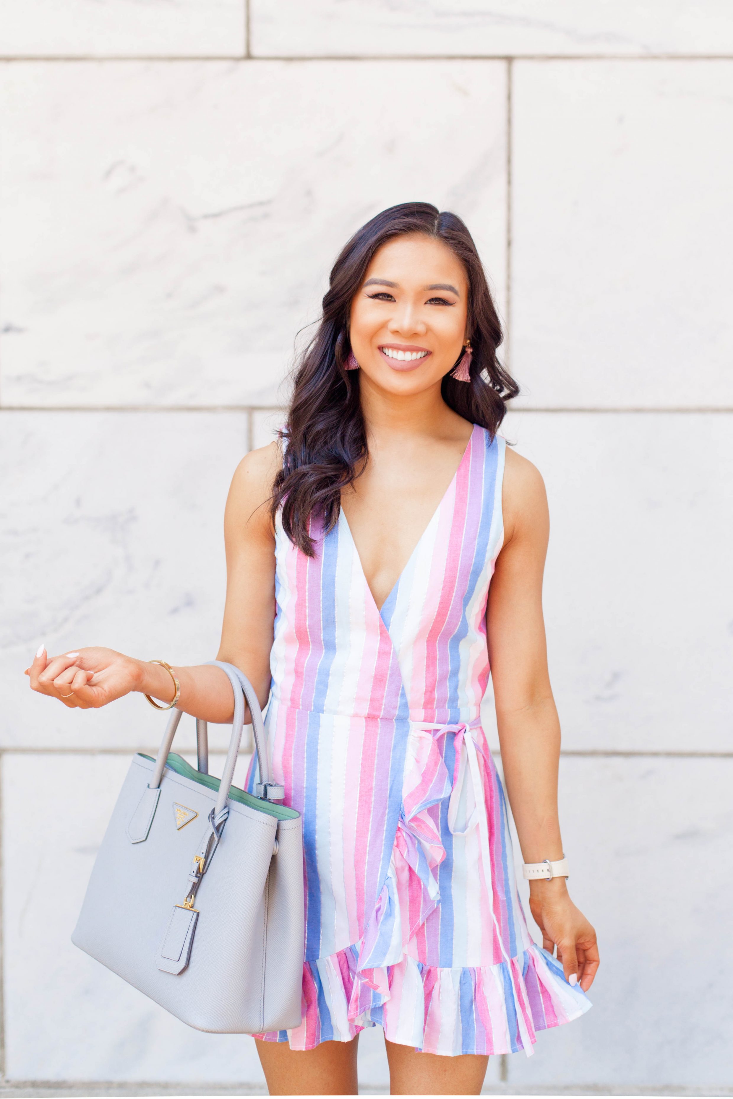 Blogger Hoang-Kim wears Privacy Pls Ryan Dress in prism for summer