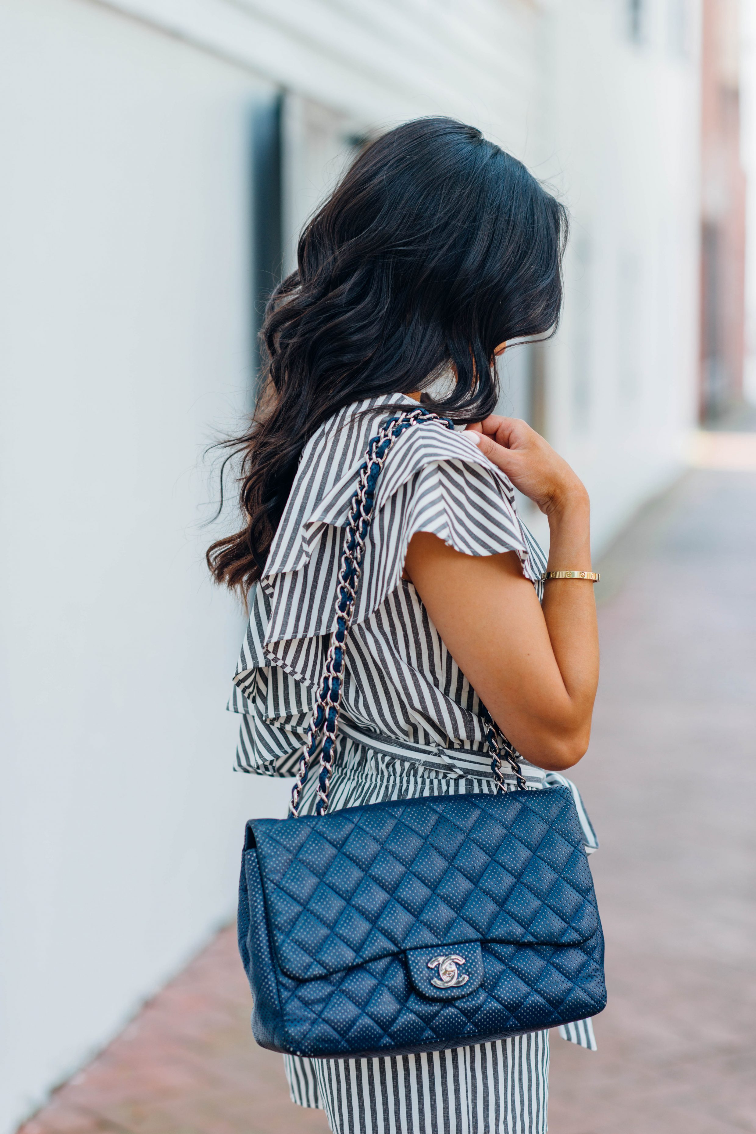 Stripes and Chanel Flap Bag