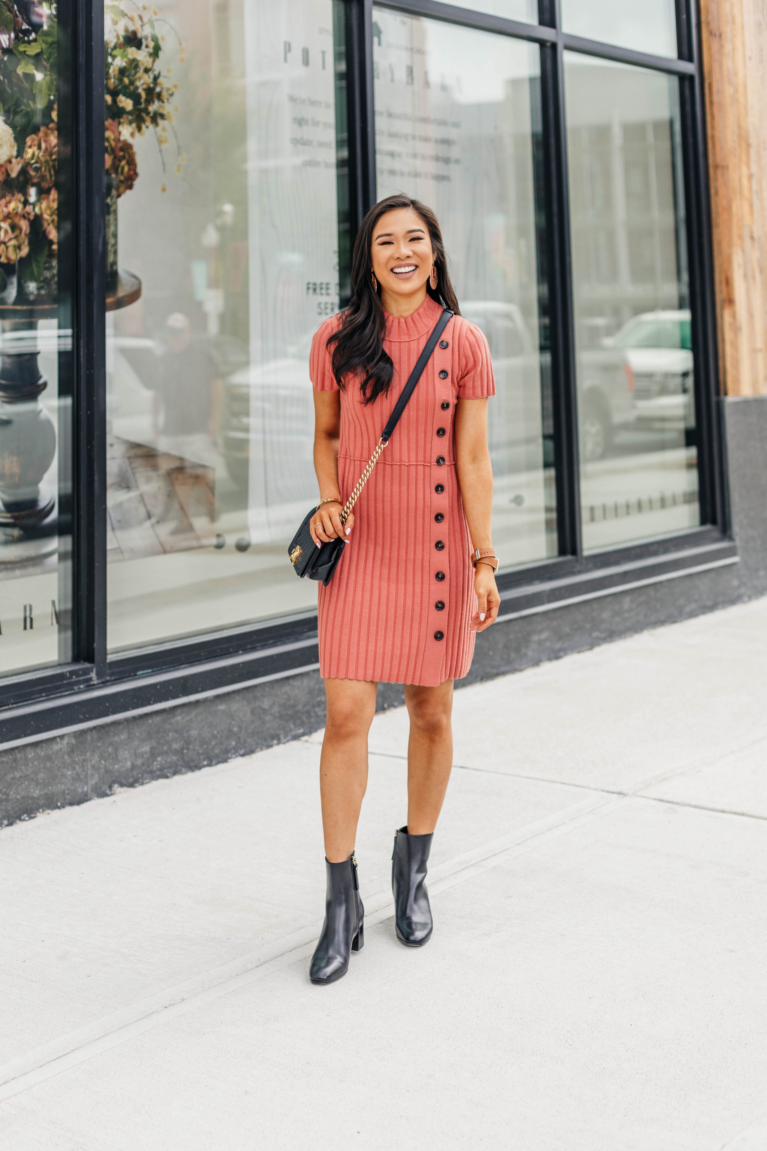 Blogger Hoang-Kim styles the Corsa bootie for fall