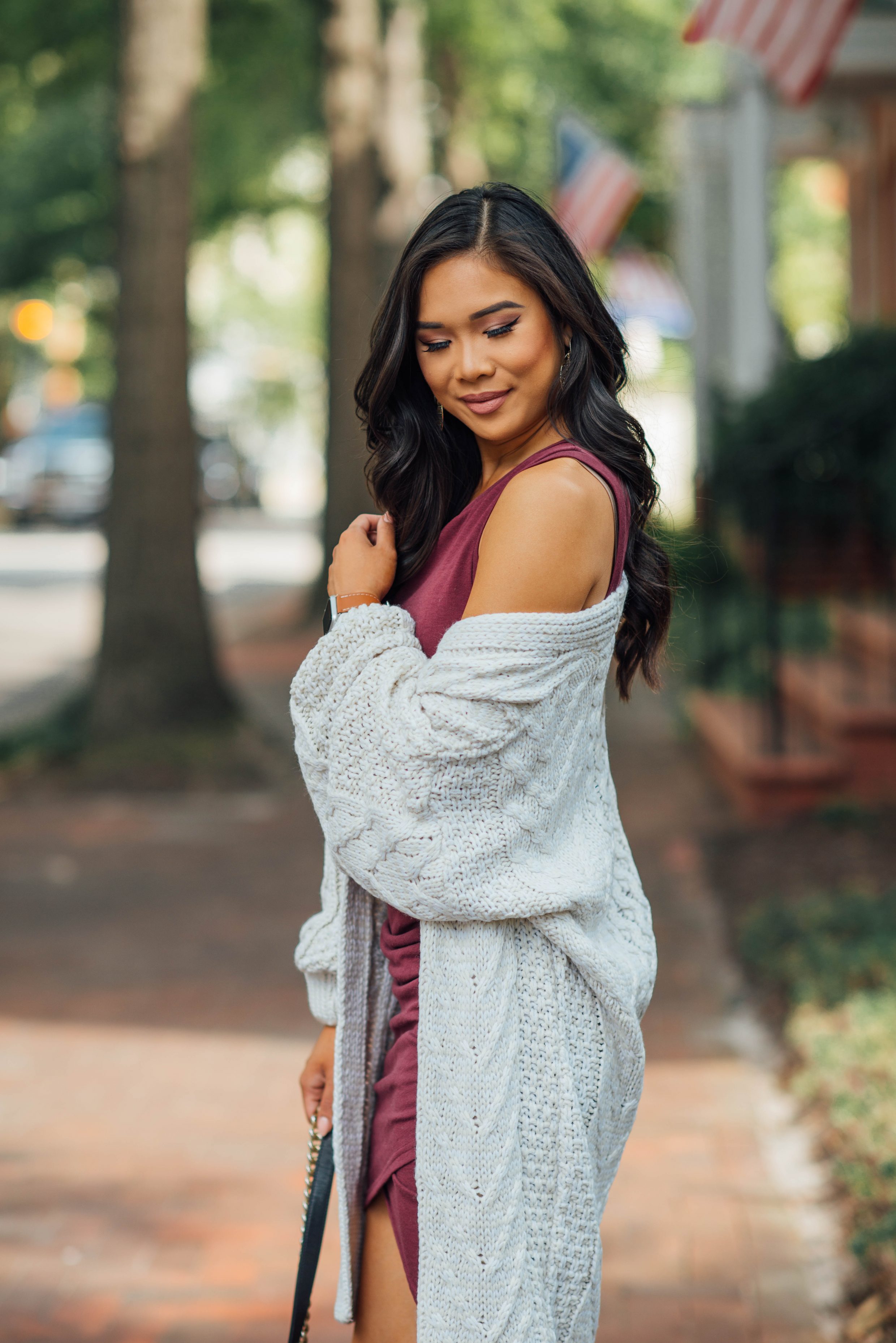 Blogger Hoang-Kim shares her essentials for fall including an oversized cardigan