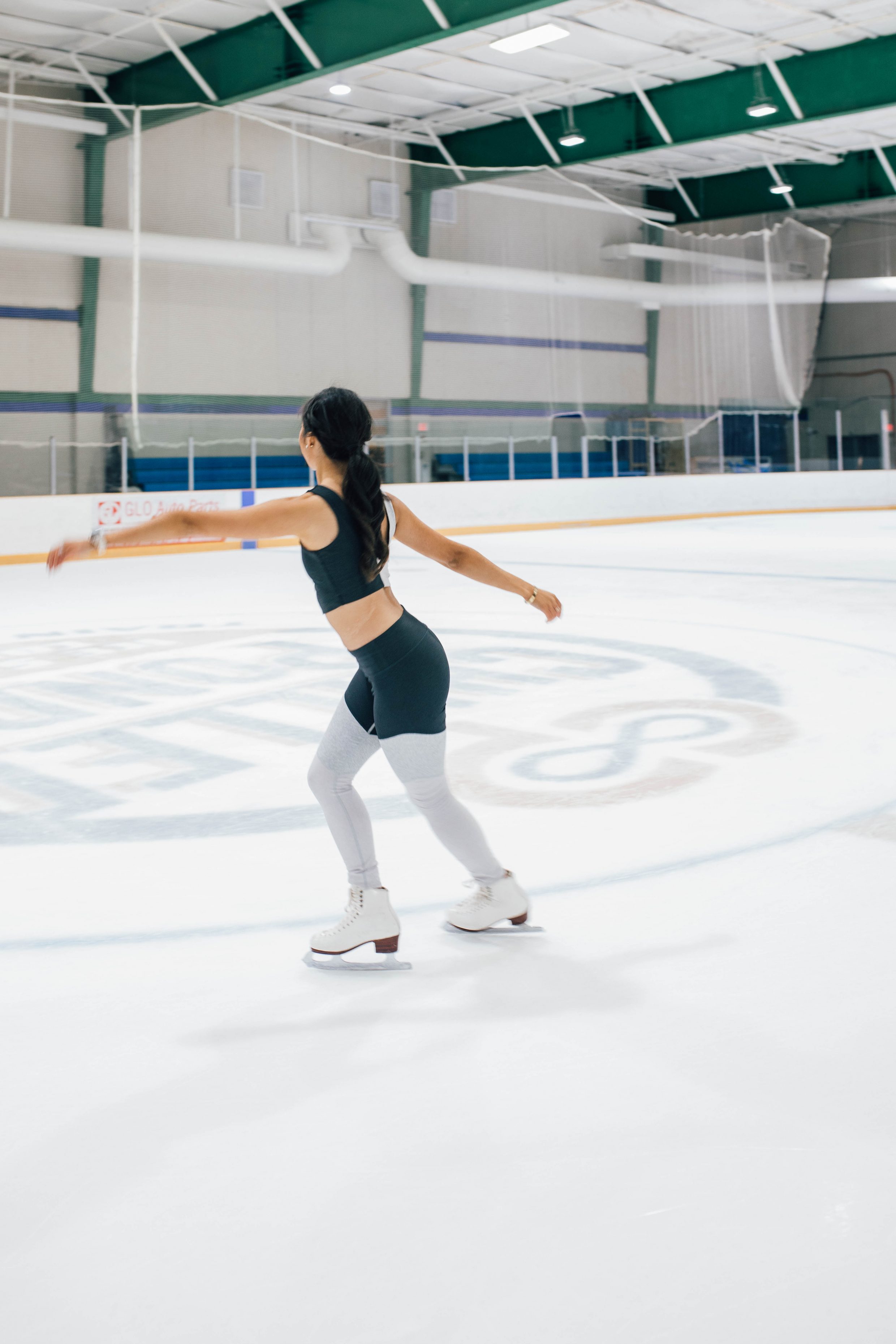 Hoang-Kim goes figure skating in Outdoor Voices Venus Crop Top and Spring Leggings