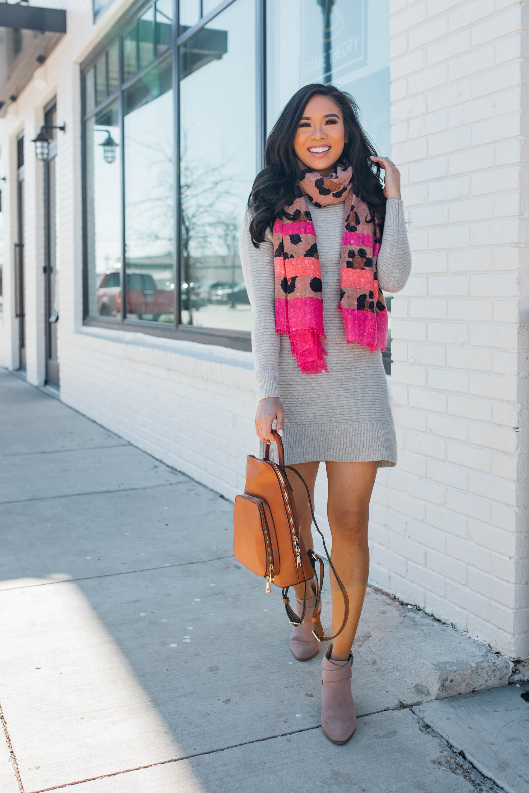 Blogger Hoang-Kim shares a colorful winter outfit idea