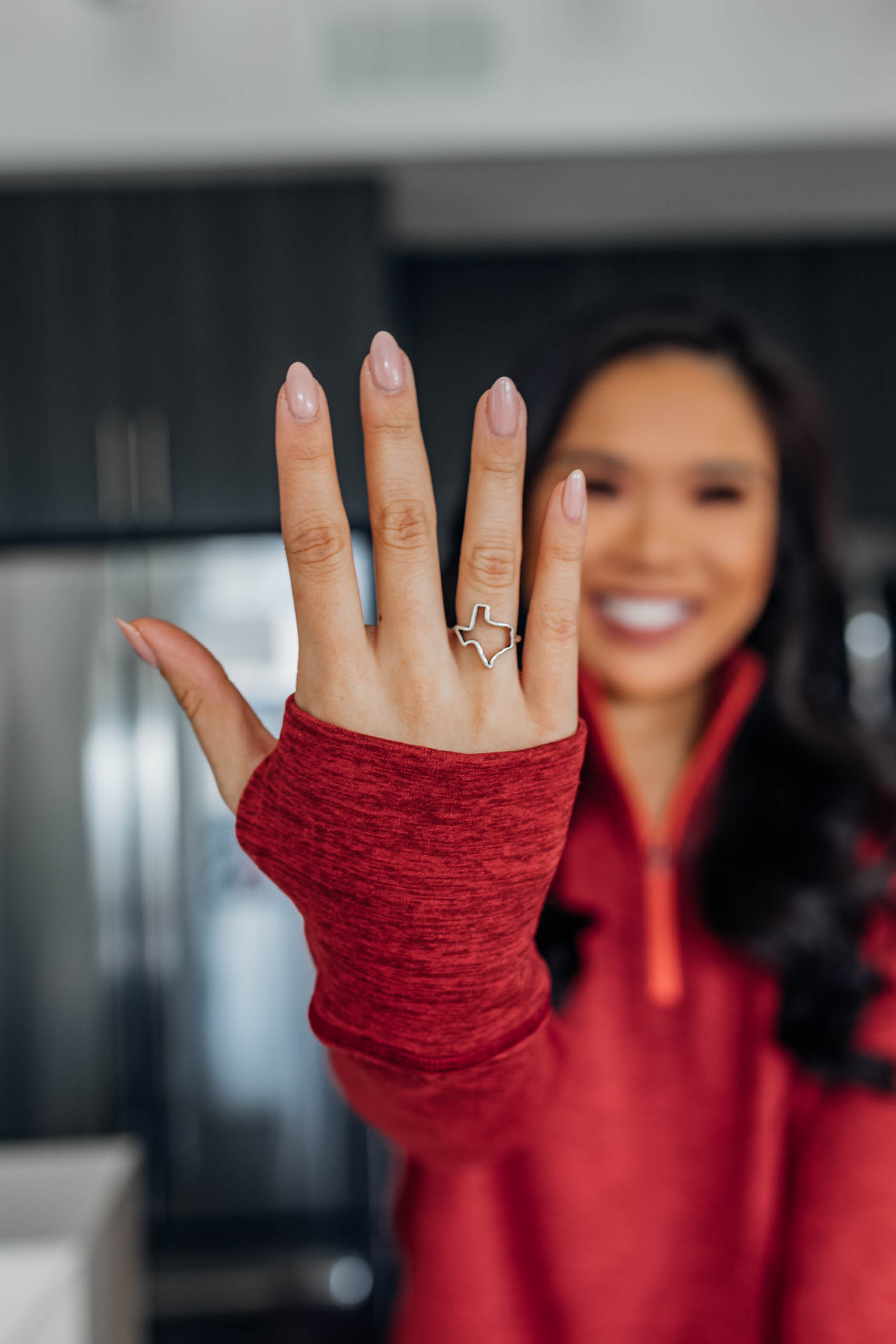 Blogger Hoang-Kim of Colorandchic.com shows off her Texas ring
