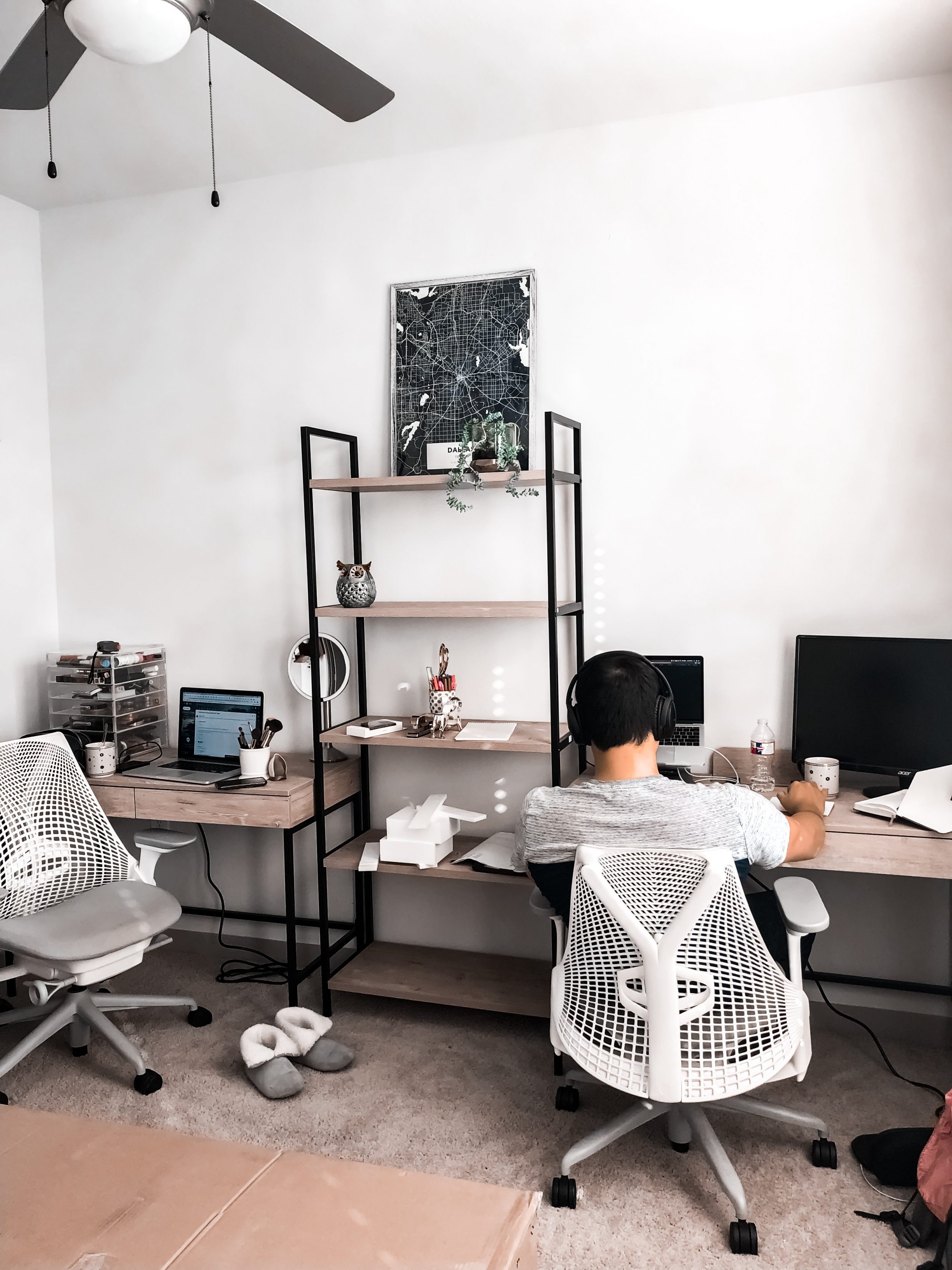 Blogger Hoang-Kim of Colorandchic.com shares the beginning phase of her new home office