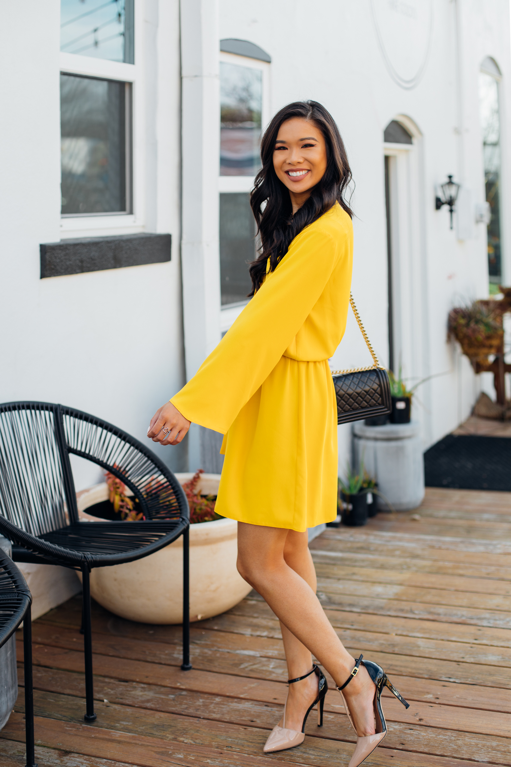 Blogger Hoang-Kim shares a yellow spring dress you can wear anywhere