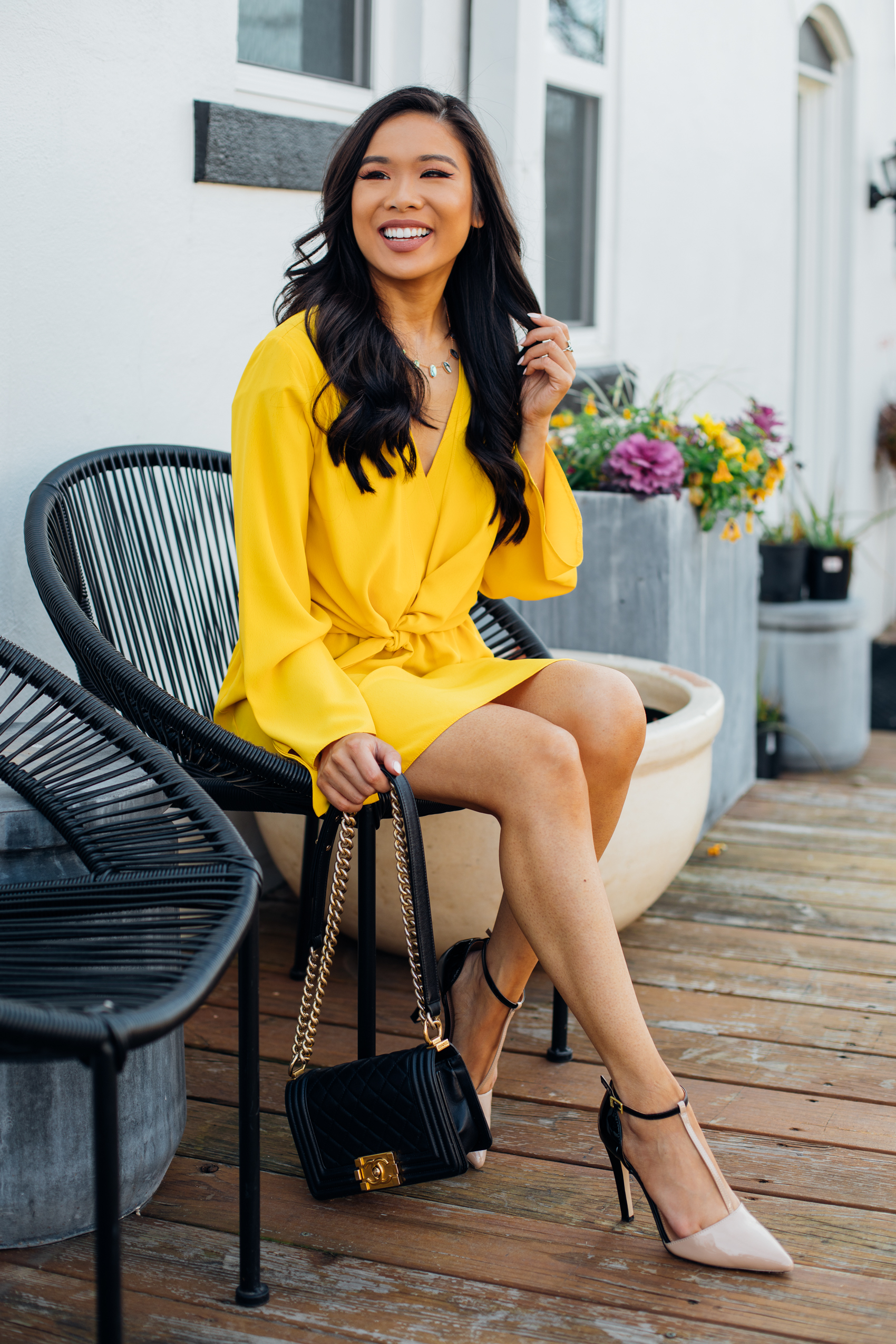 Blogger Hoang-Kim shares a spring dress for an outfit idea