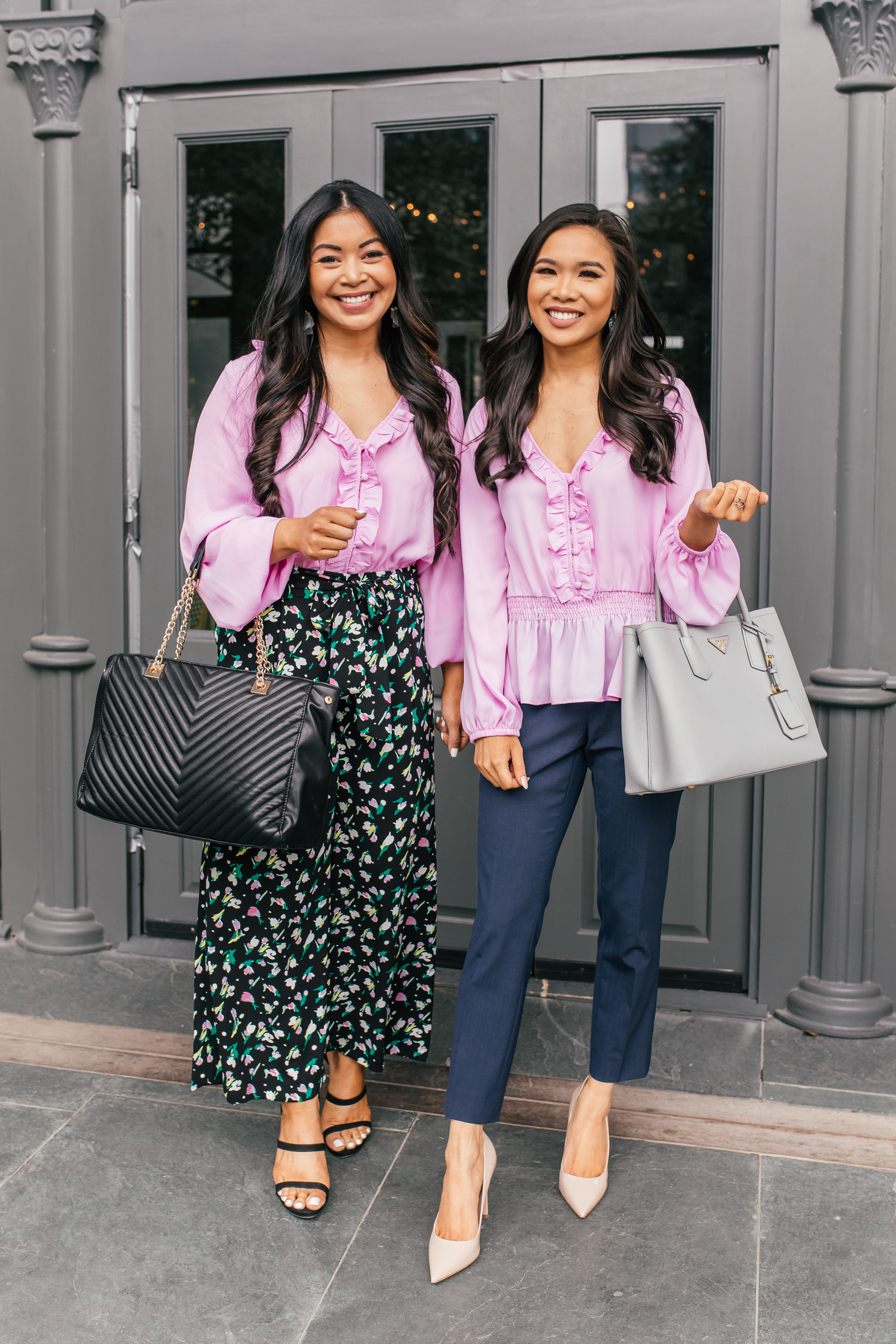 Roselyn and Hoang-Kim style the Roselyn lavender top two ways