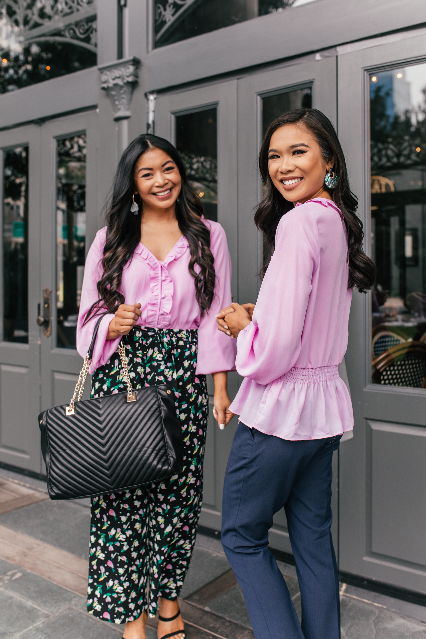 Two fashion bloggers share how to style one top two ways for work