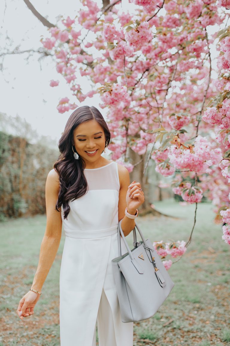 A Statement Jumpsuit Among the DC Cherry Blossoms - Color & Chic