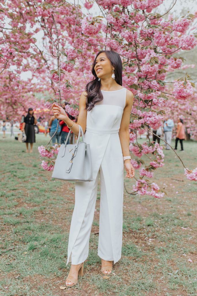 A Statement Jumpsuit Among the DC Cherry Blossoms - Color & Chic