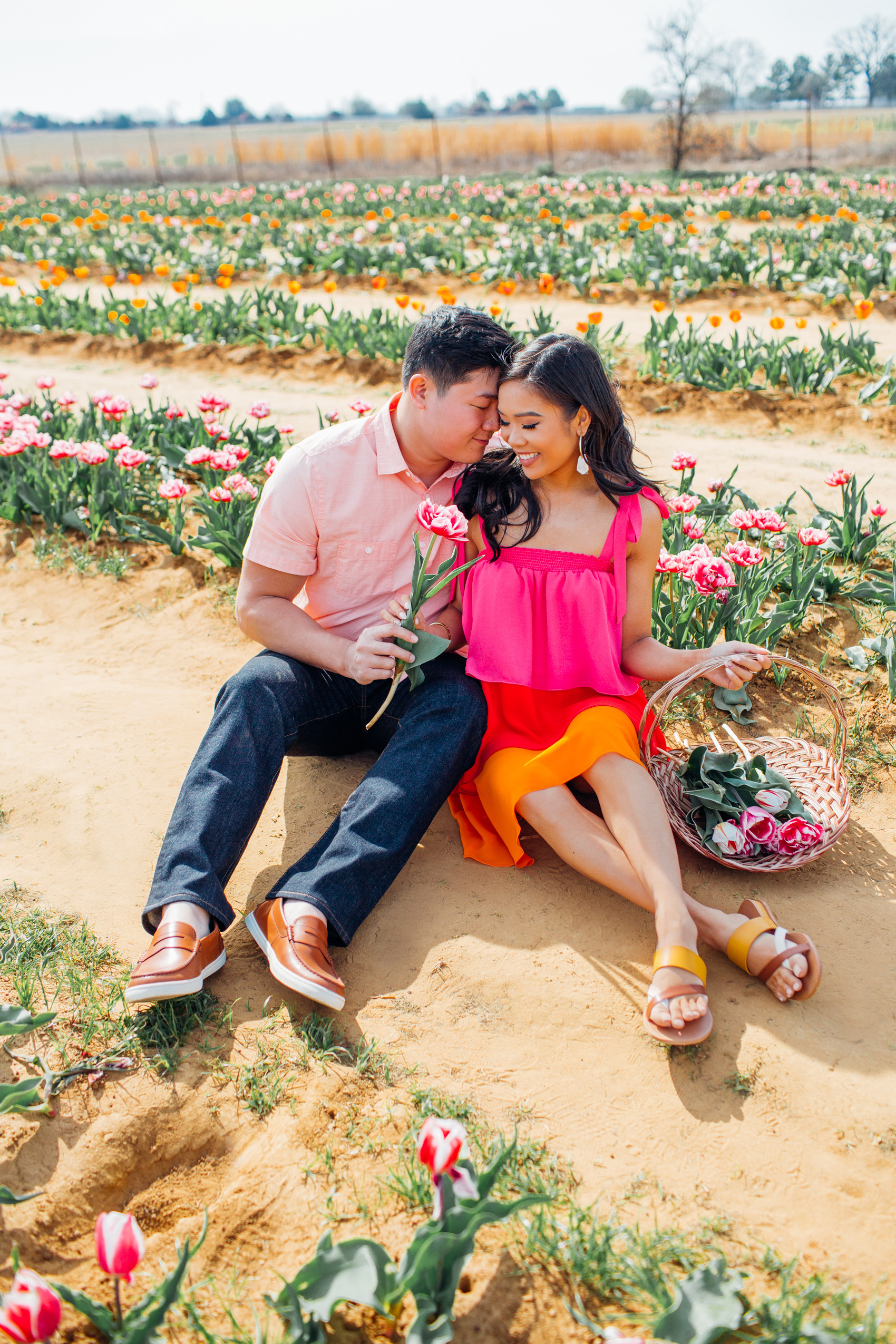 Blogger Hoang-Kim and her boyfriend Jonathan Van visit Texas Tulips in Pilot Point
