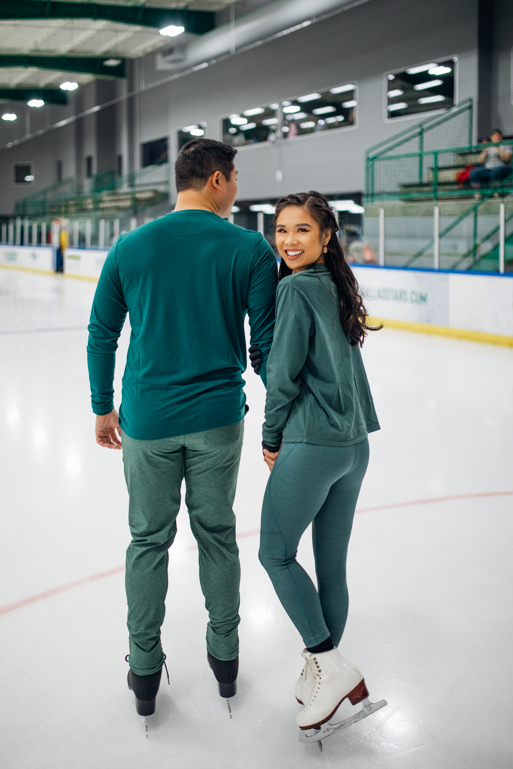 Ice skating date outfit with Outdoor Voices at an indoor skating rink 