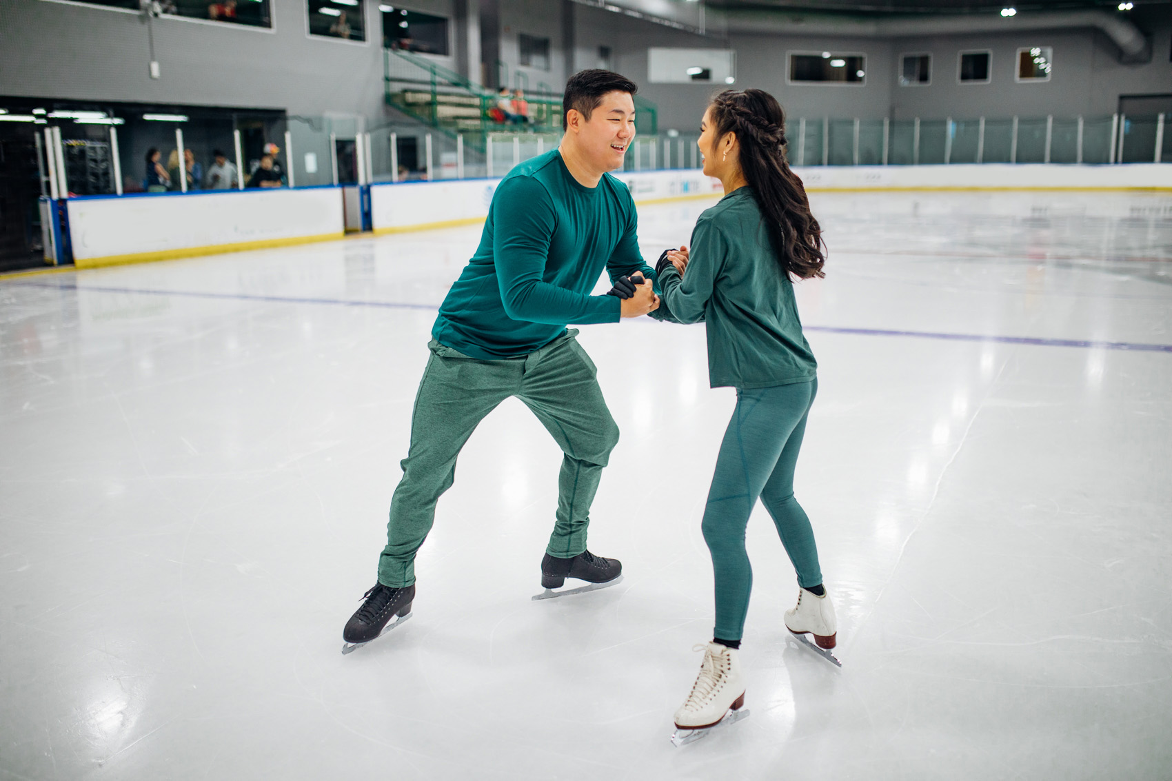 Couple figure skating for date night