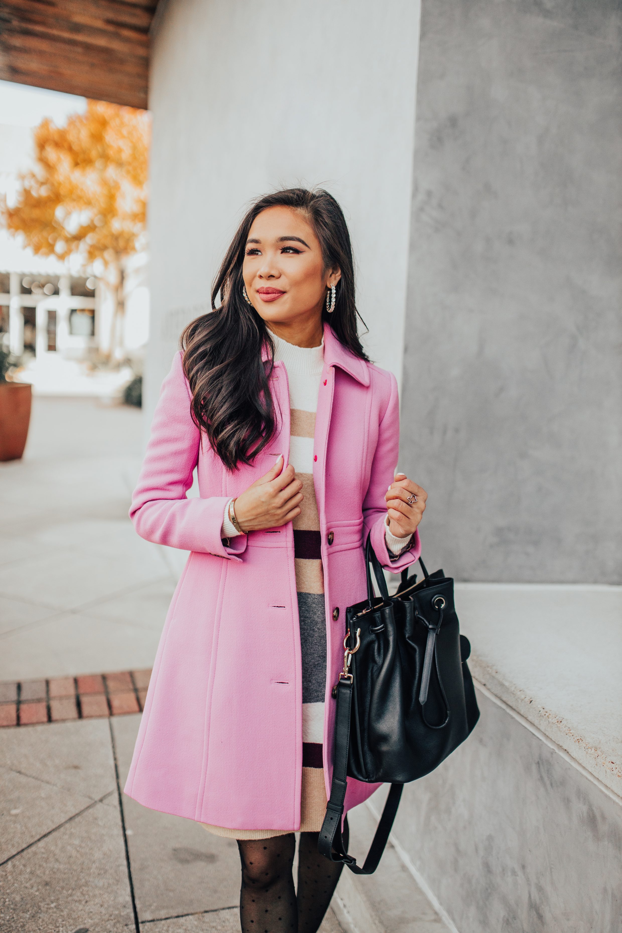 How to style a pink winter coat four different ways