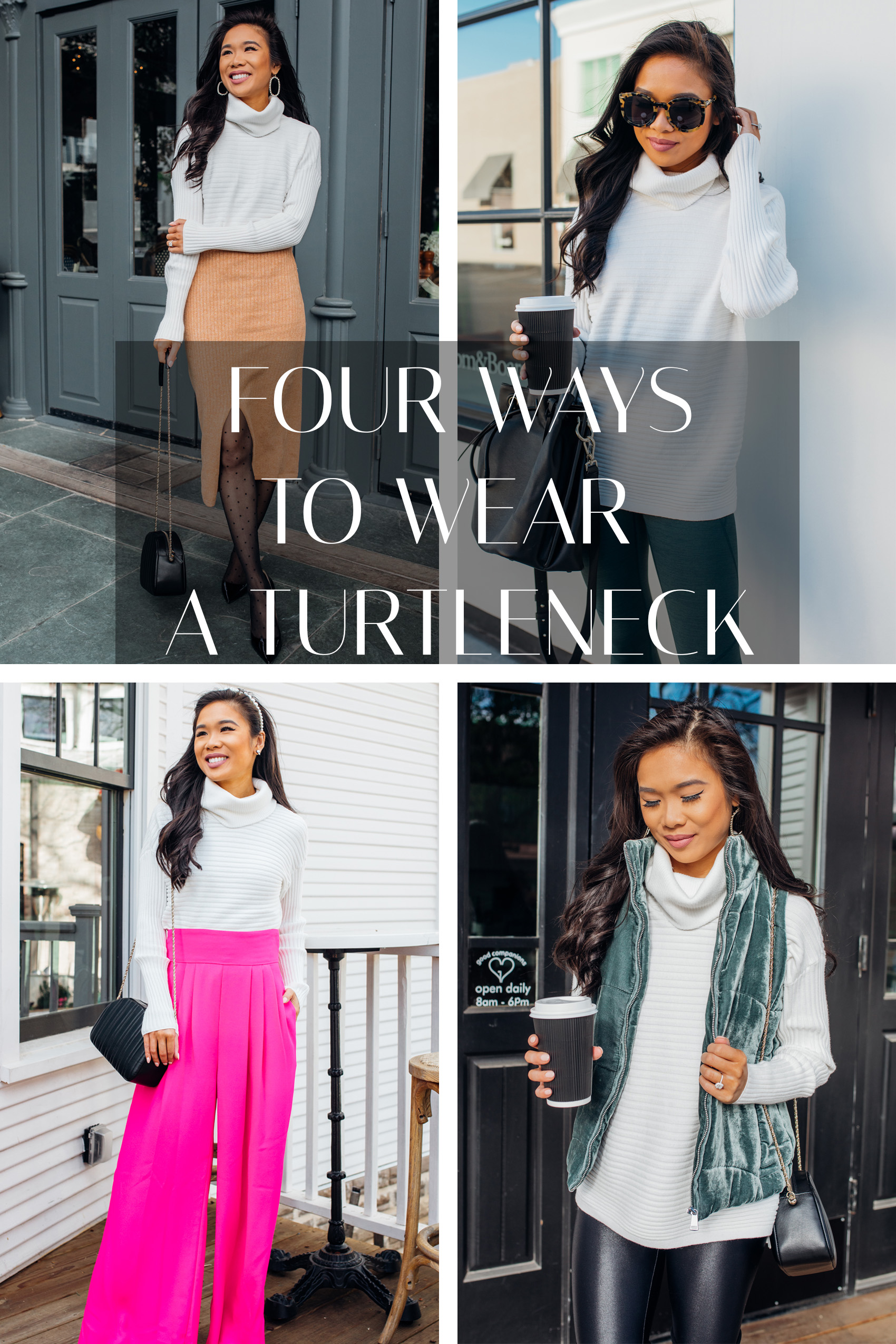Four ways to wear a white sweater on Dallas fashion blogger Hoang-Kim